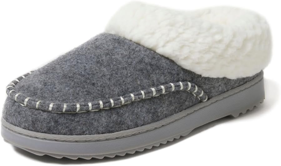 womens Nyla Felted and Plaid Moc Toe Clog