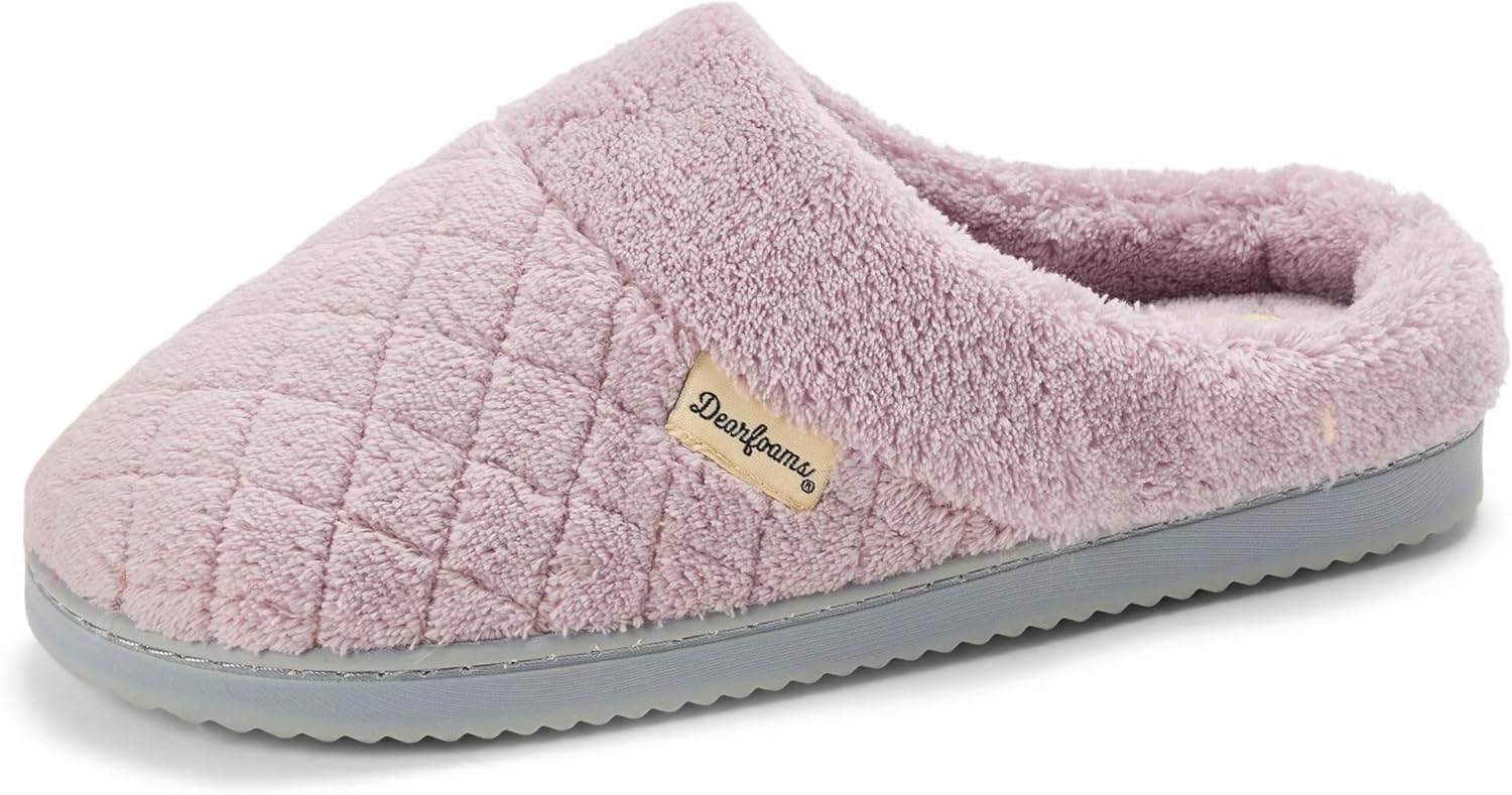 womens Memory Foam House Slippers - Libby Terry Clog With Wide Widths
