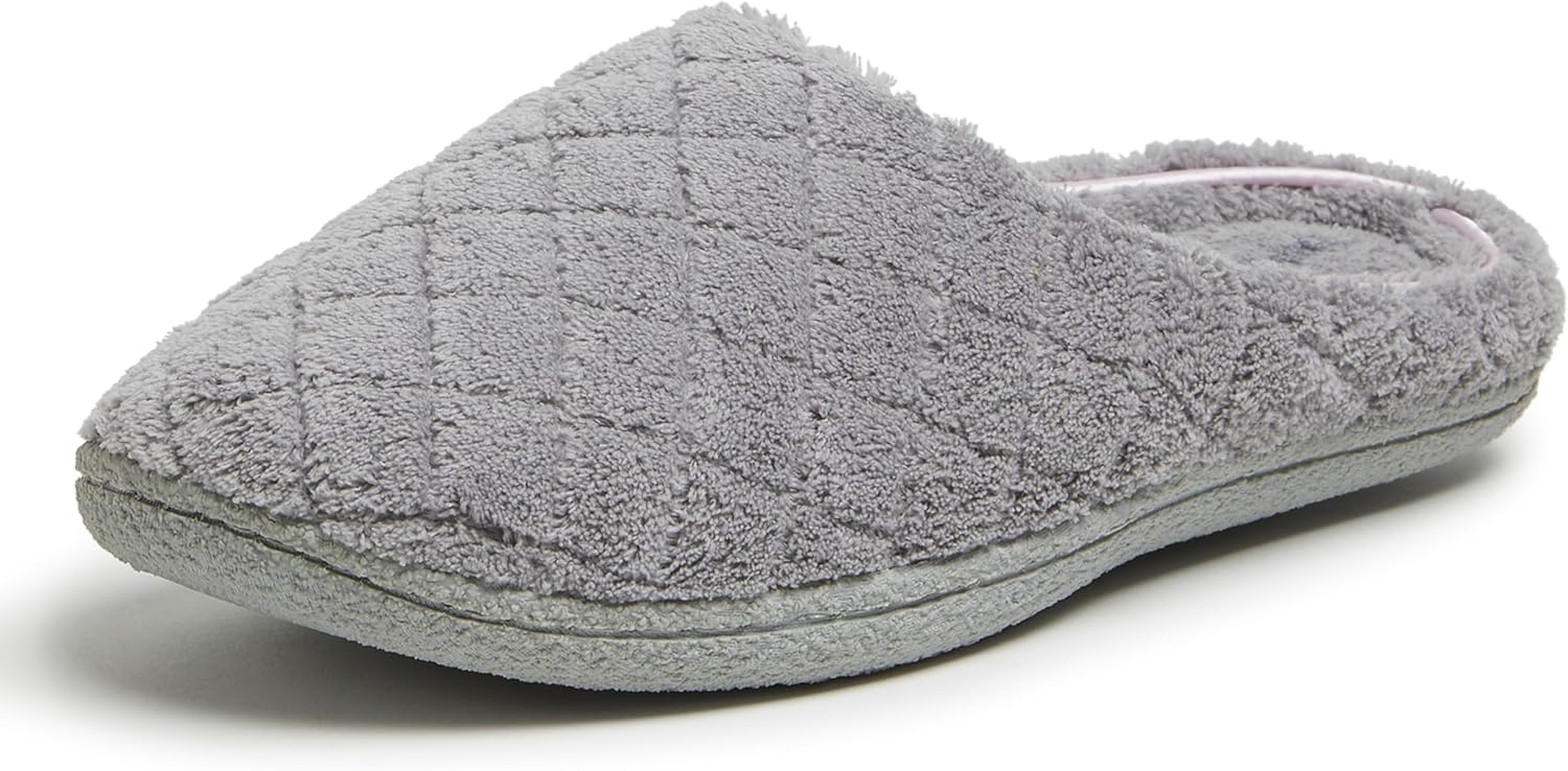 Women's Memory Foam Indoor House Slippers Leslie Terry Clog House Shoes with Wide Widths