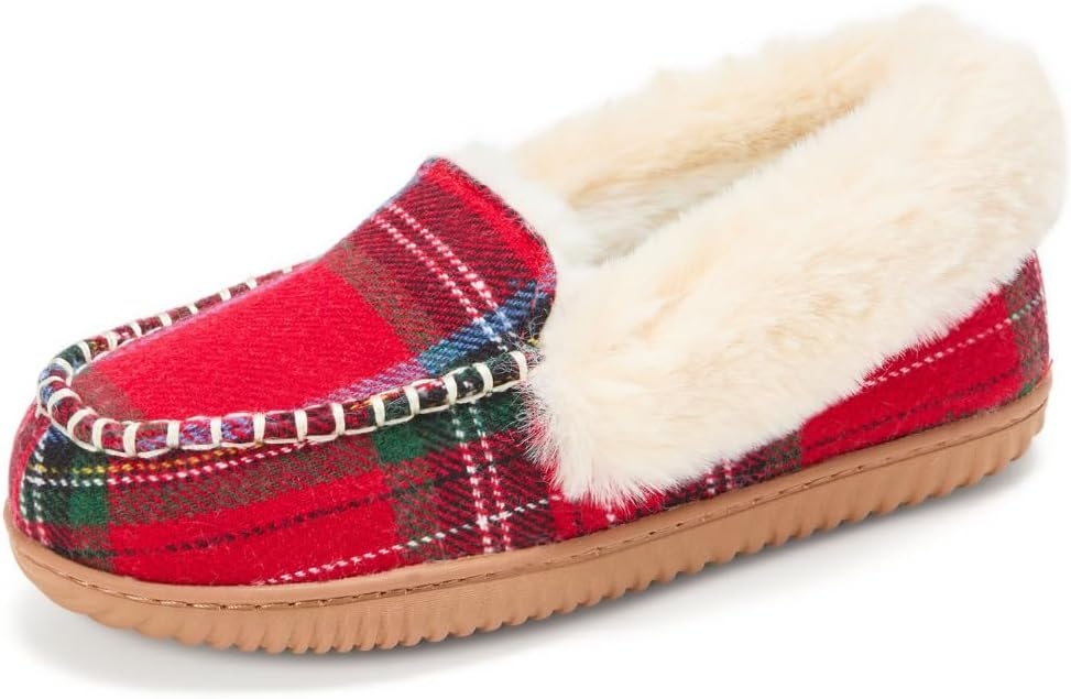 womens Gifts for Women Fuzzy Memory Foam Outdoor Ryland Moccasin With Cuff Womens Slippers