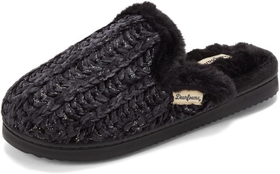 Womens Dearfoams Women's Memory Foam House Shoes Gifts for Her Paris Scuff Slipper