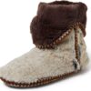 Womens Fuzzy Memory Foam Beth Bedroom Bootie Slipper Sock With Grippers