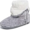 Womens Fuzzy Memory Foam Beth Bedroom Bootie Slipper Sock With Grippers