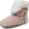 Womens Fuzzy Memory Foam Beth Bedroom Bootie Slipper Sock With Grippers